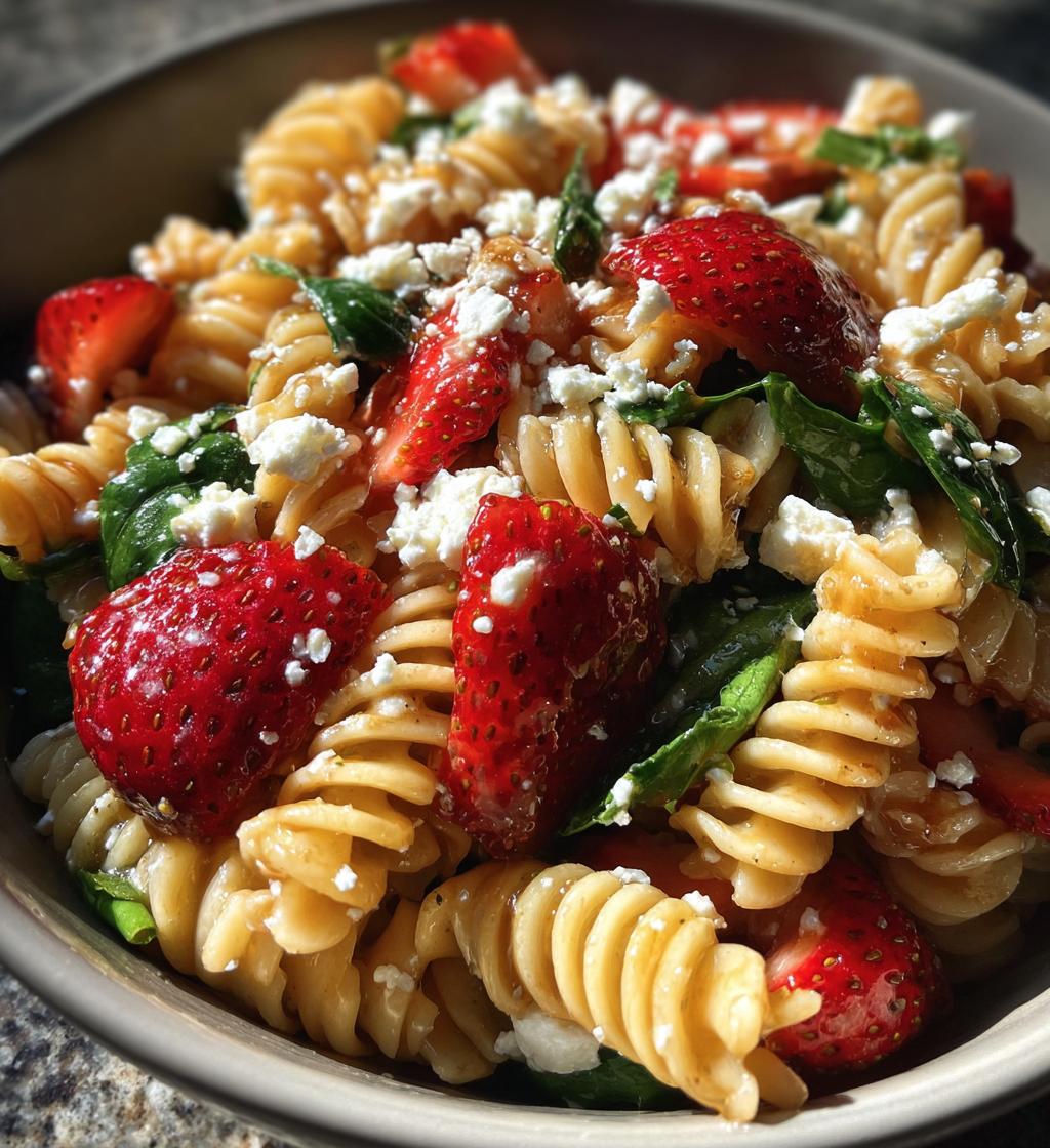 Strawberry Spinach Pasta Salad - detail 1