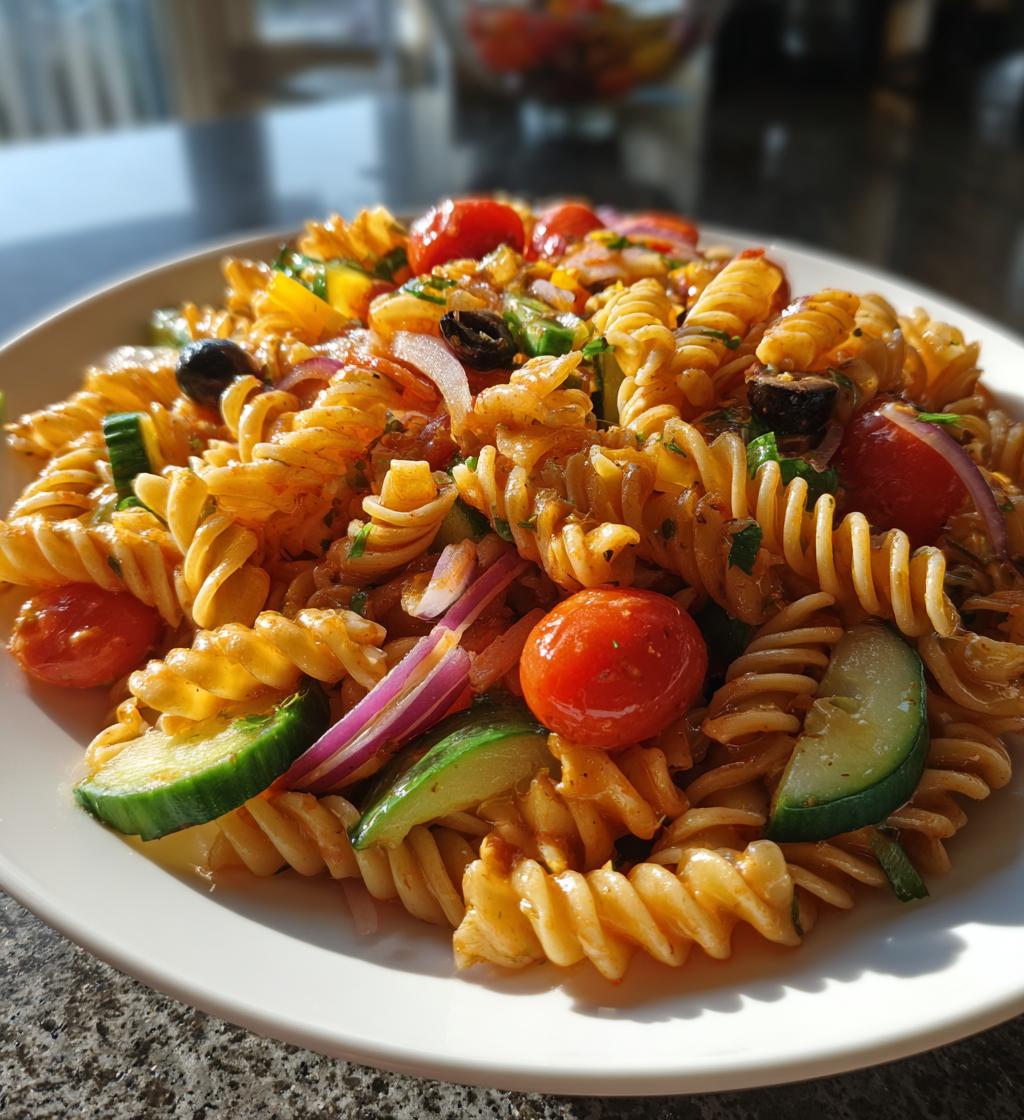 Traditional Pasta Salad with Italian Dressing