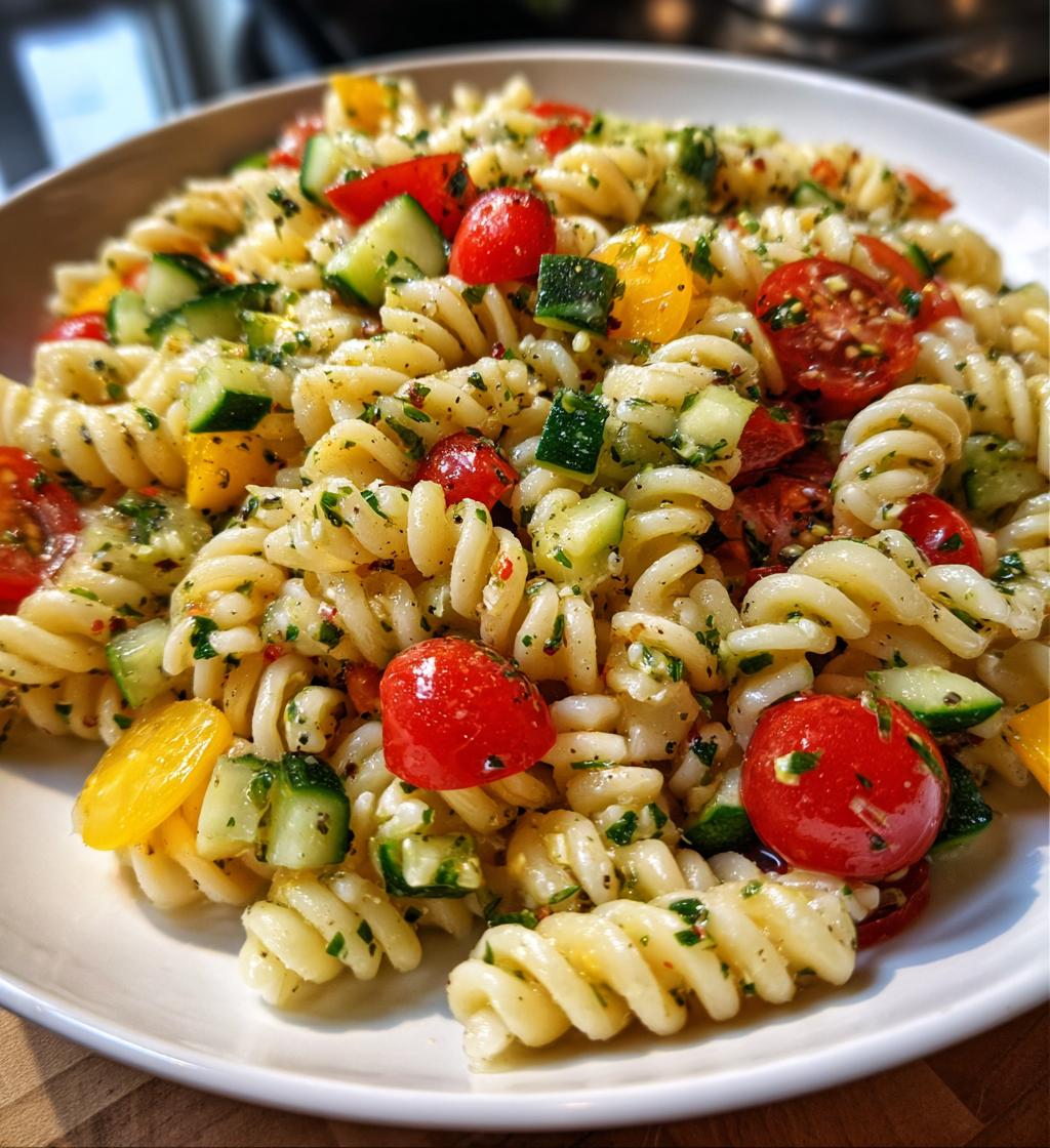 Vegan Pasta Salad with Lemon Vinaigrette - detail 1