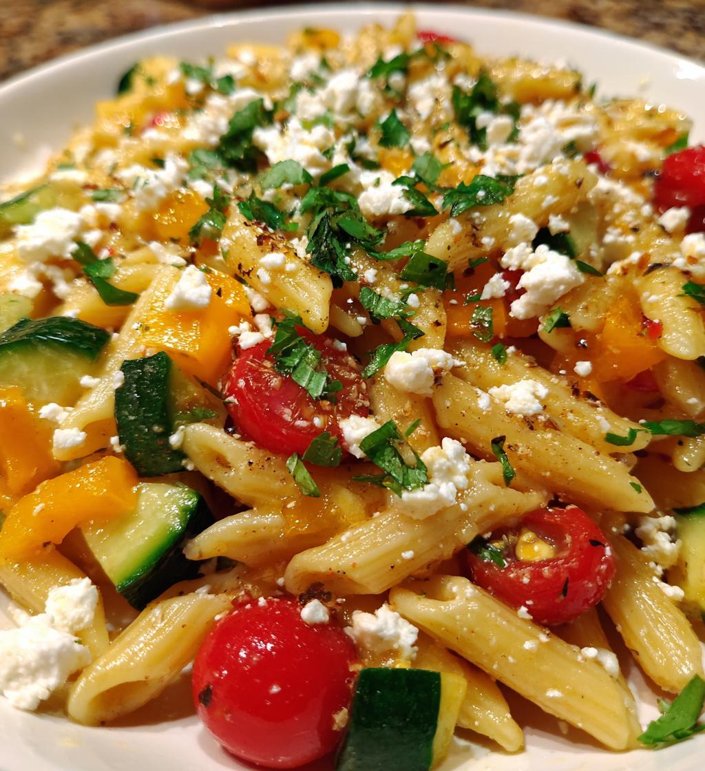 Vegetarian Pasta Salad with Feta