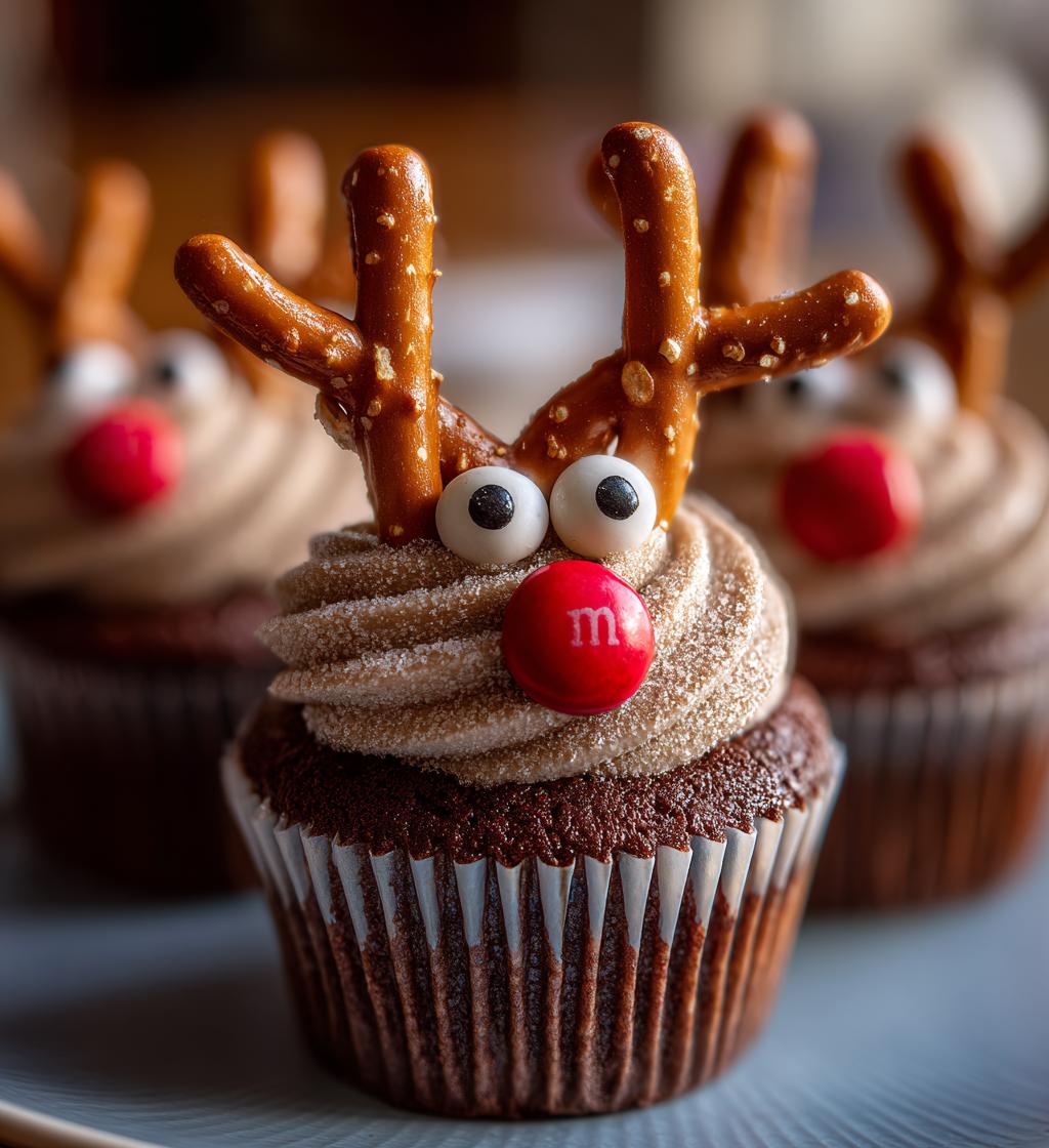 adorable rudolph the reindeer cupcakes - detail 1