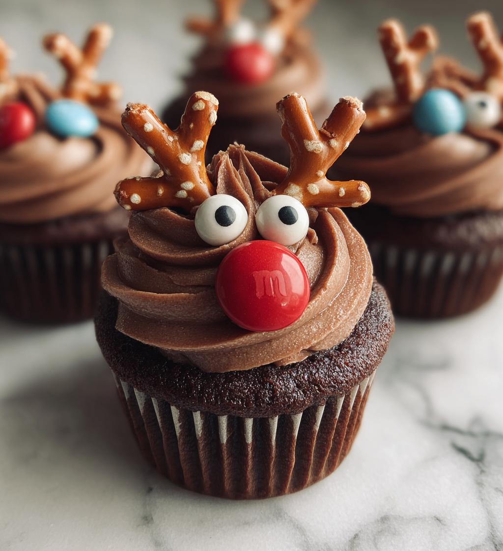 adorable rudolph the reindeer cupcakes