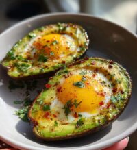 air fryer avocado egg boats breakfast delight