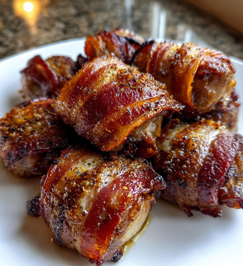 air fryer bacon wrapped pork medallions recipe - detail 1