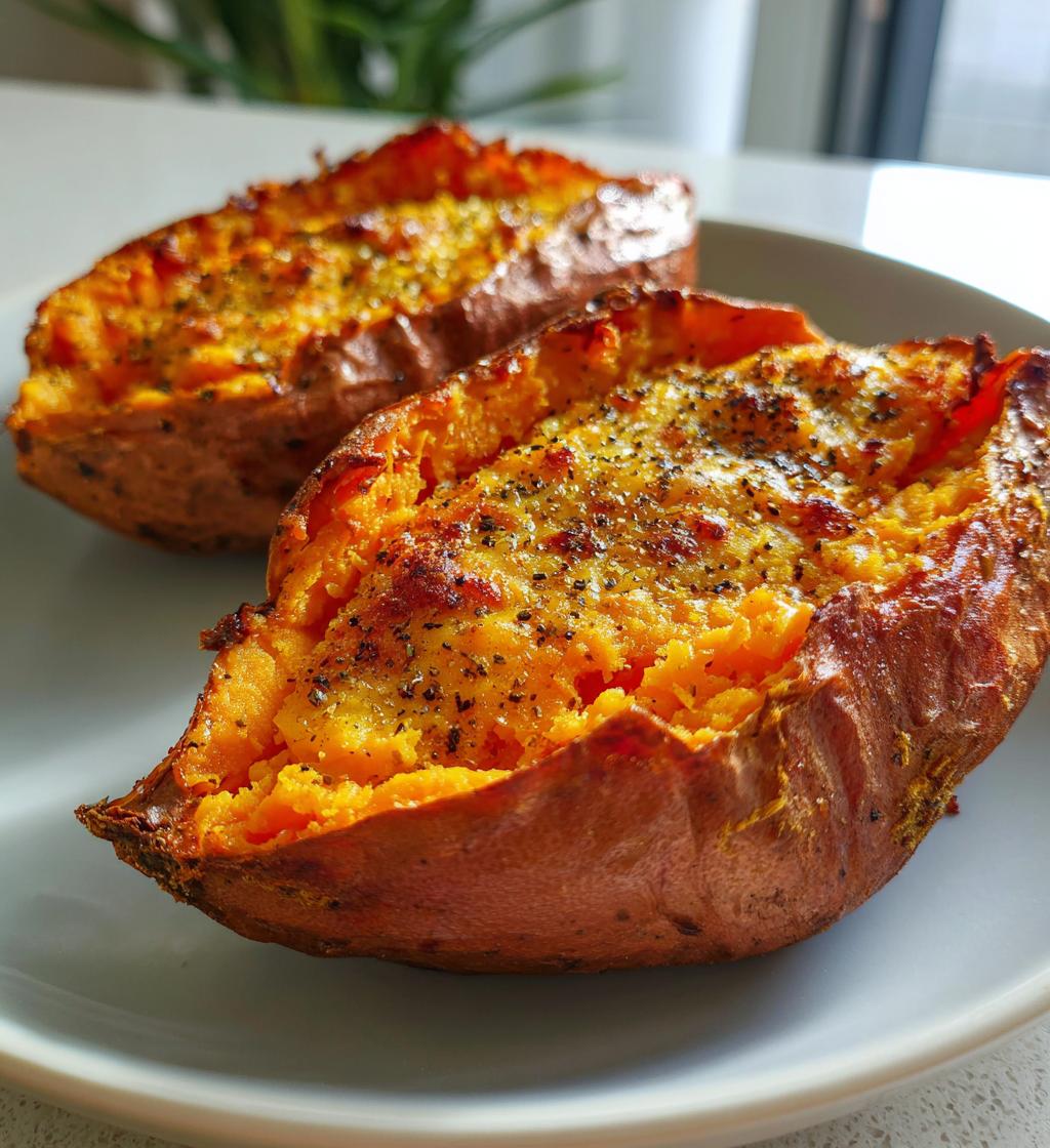 air fryer baked sweet potato - detail 1