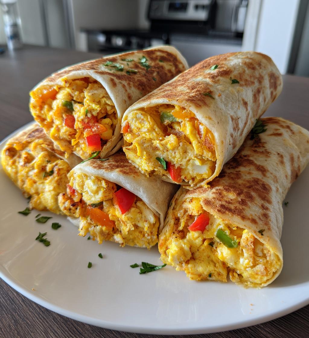 air fryer breakfast burritos - detail 1