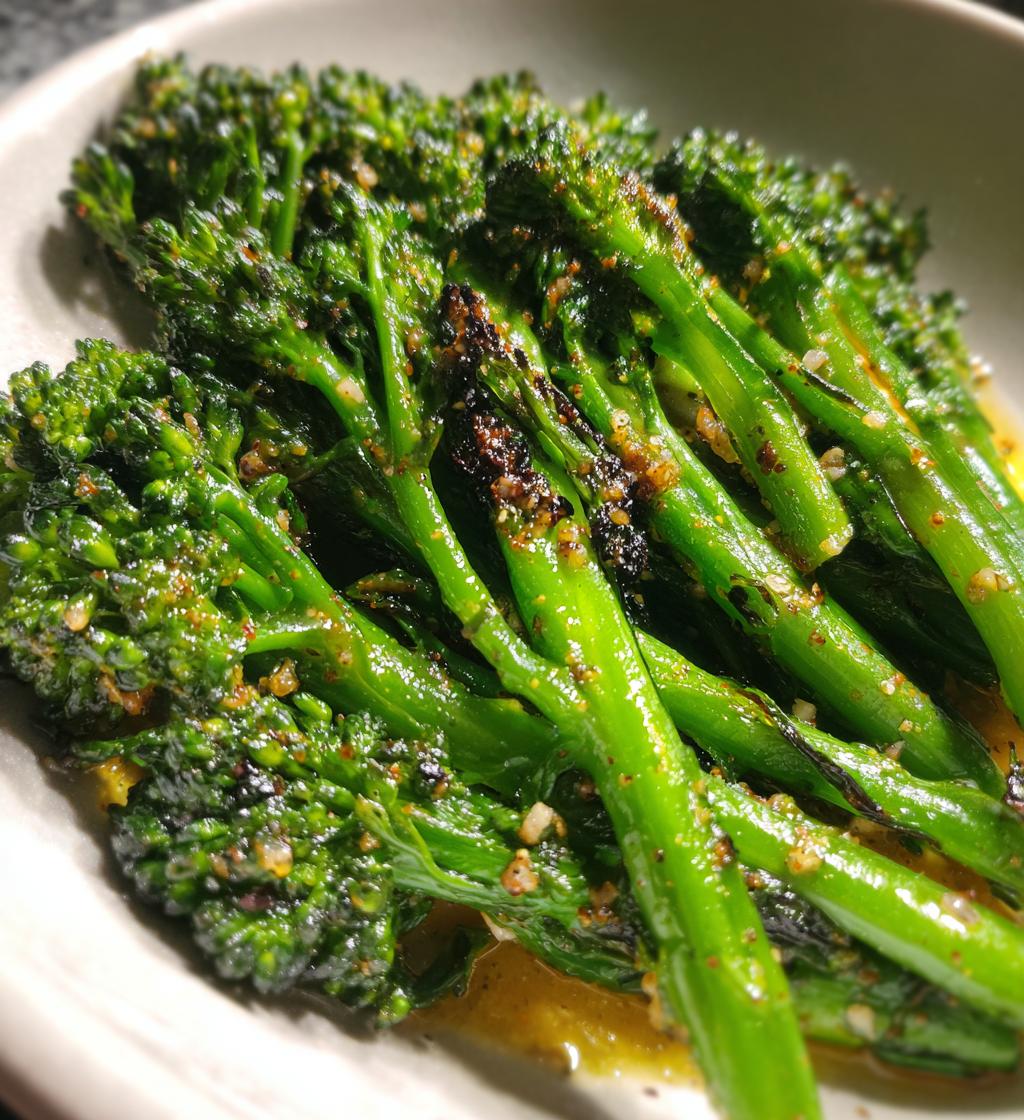 air fryer broccolini recipe healthy side dish - detail 1