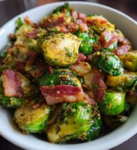 air fryer brussels sprouts with bacon or olive oil