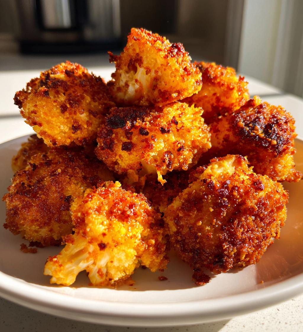air fryer buffalo cauliflower bites