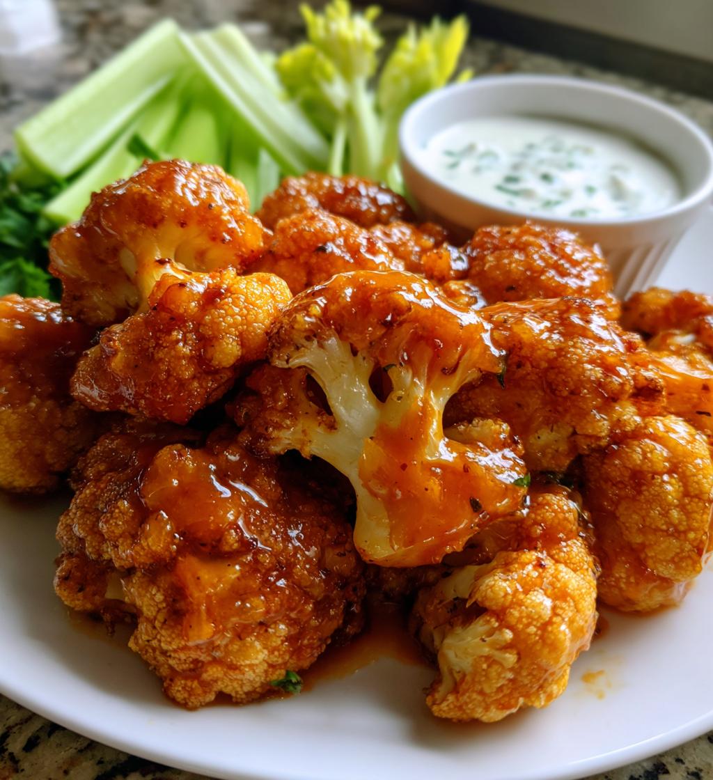 air fryer buffalo cauliflower wings tips - detail 1
