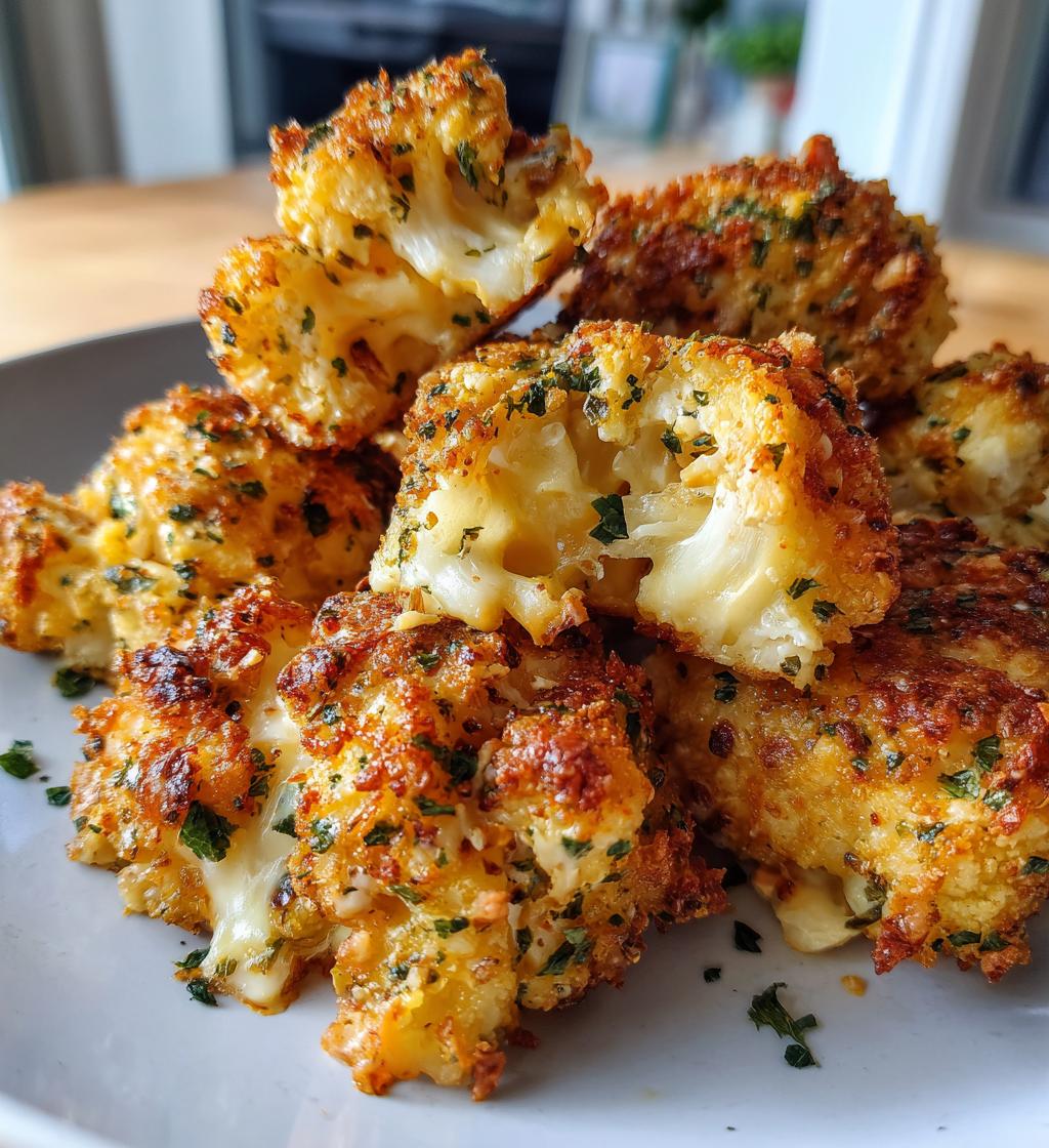 air fryer cauliflower cheese bites recipe
