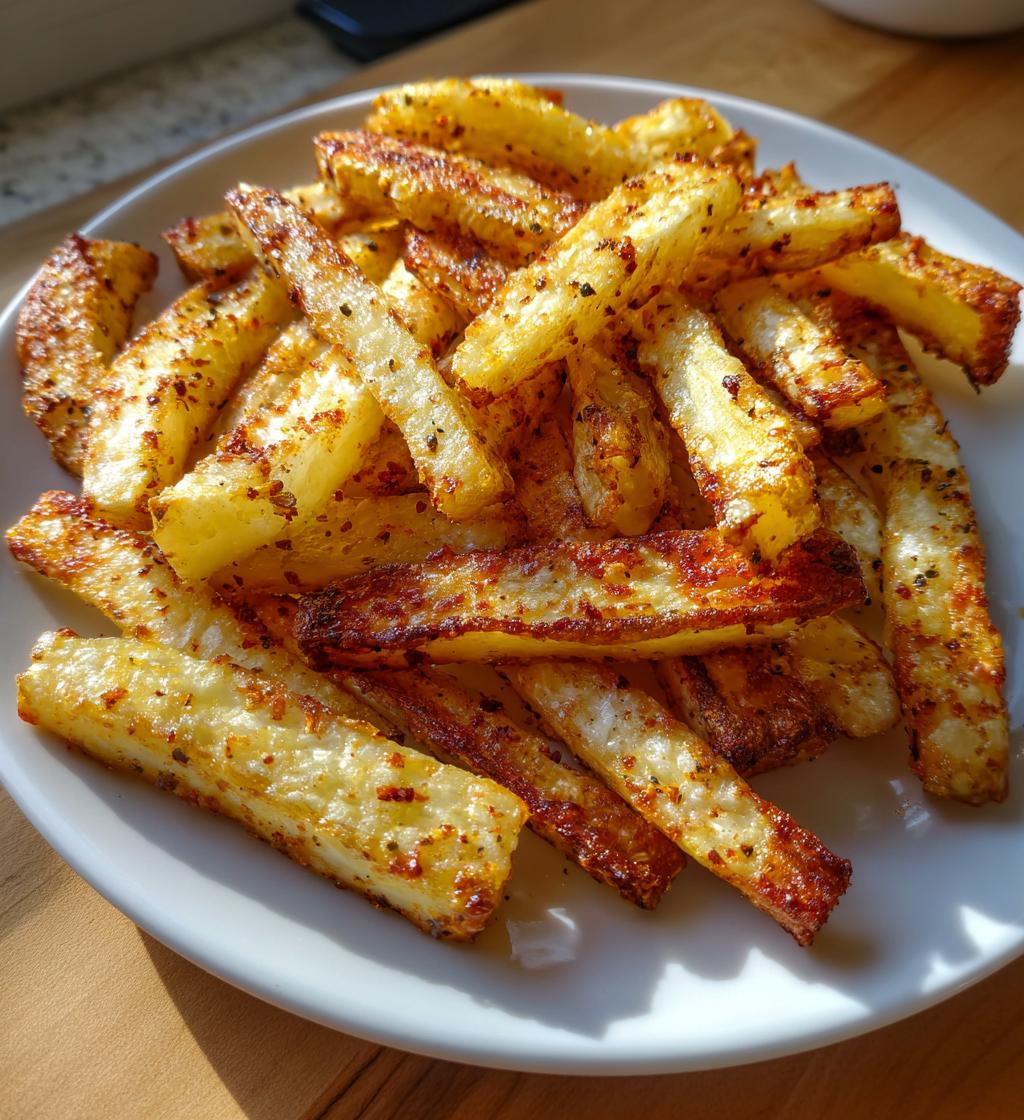air fryer celery root fries - detail 1