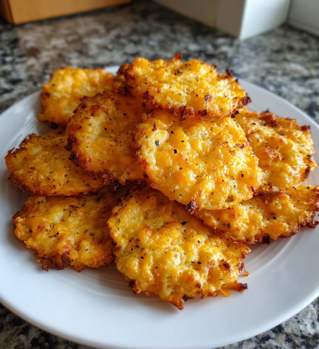 air fryer cheddar cheese crisps - detail 1
