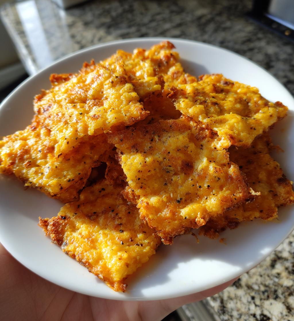 air fryer cheddar cheese crisps