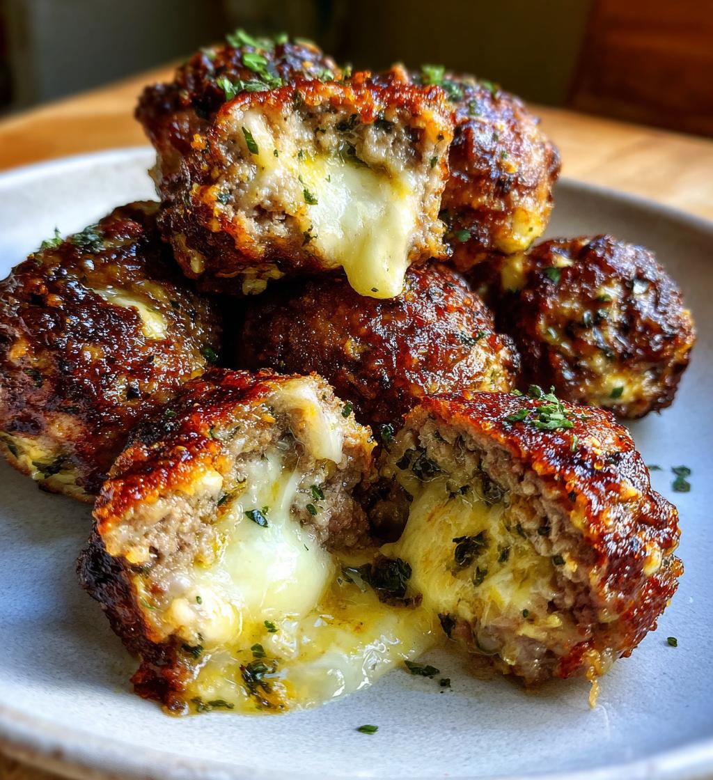 air fryer cheese stuffed meatballs recipe - detail 1
