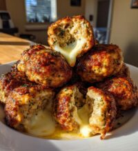 air fryer cheese stuffed meatballs recipe