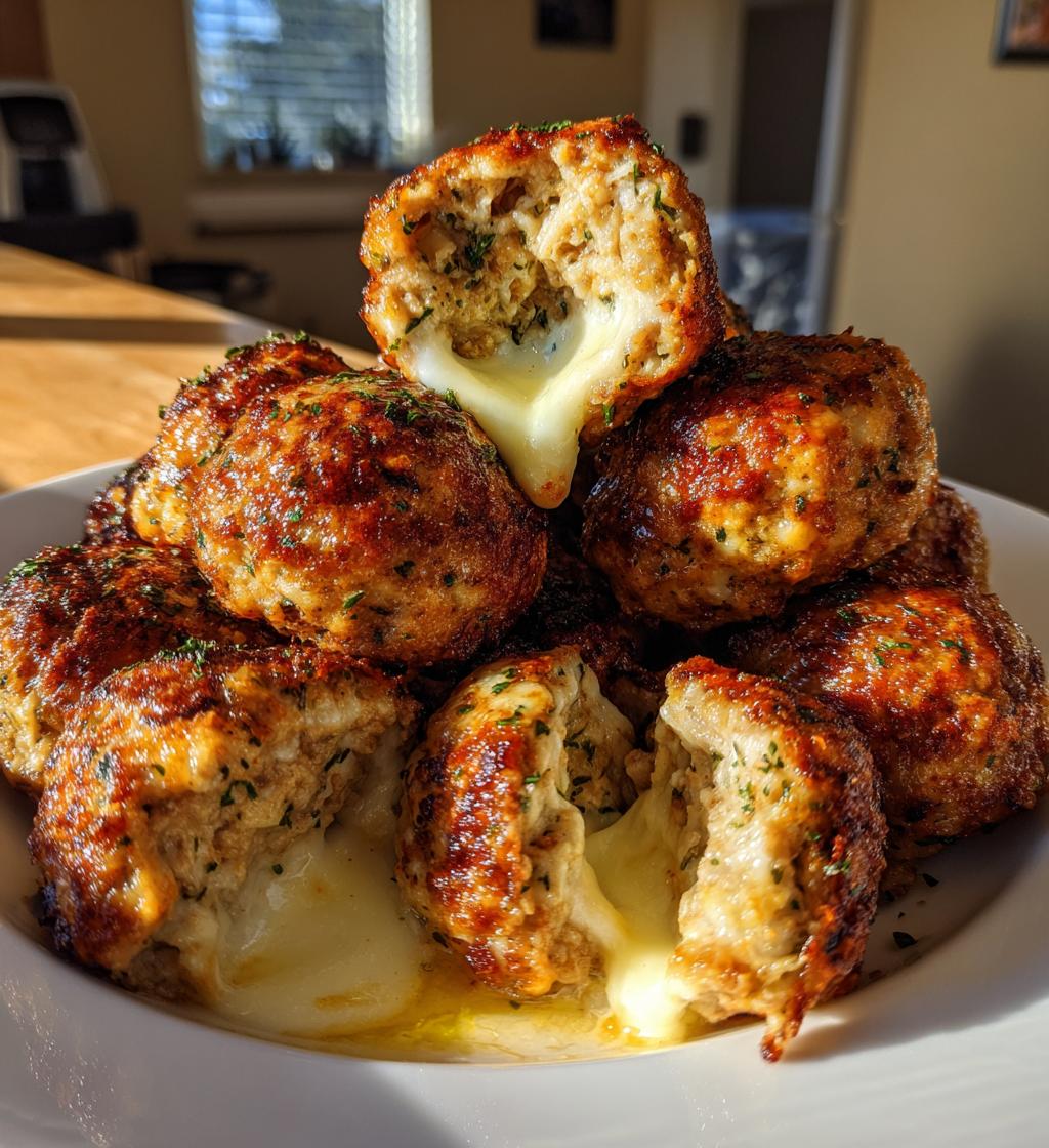 air fryer cheese stuffed meatballs recipe
