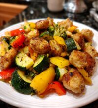 air fryer chicken and vegetables in 15 minutes