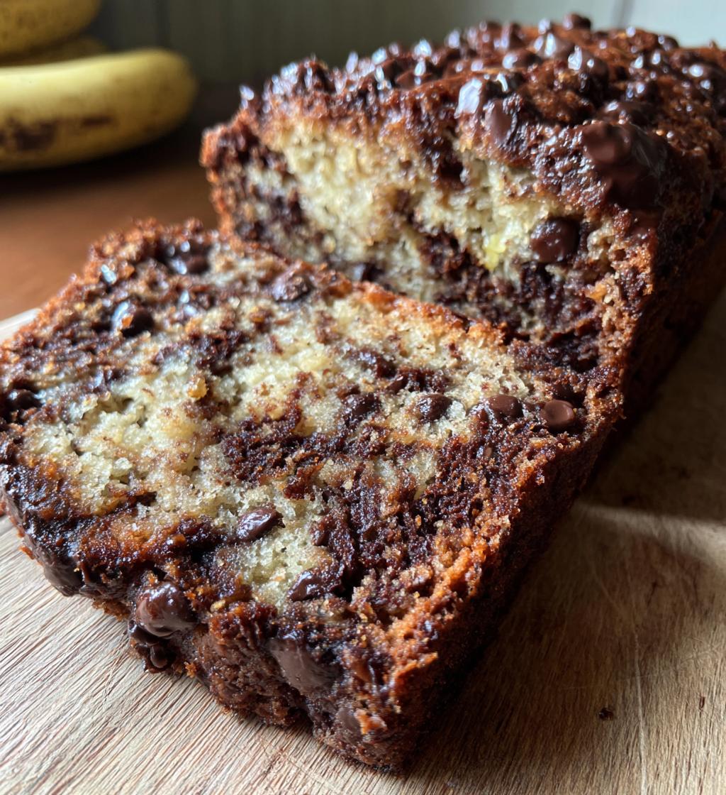 air fryer chocolate banana bread - detail 1