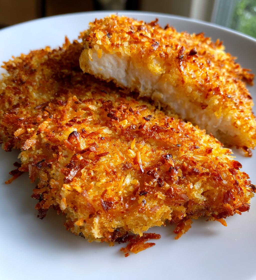 air fryer coconut crusted chicken fillet recipe - detail 1
