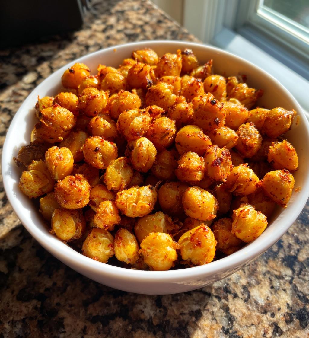 air fryer crispy chickpeas snack recipe - detail 1