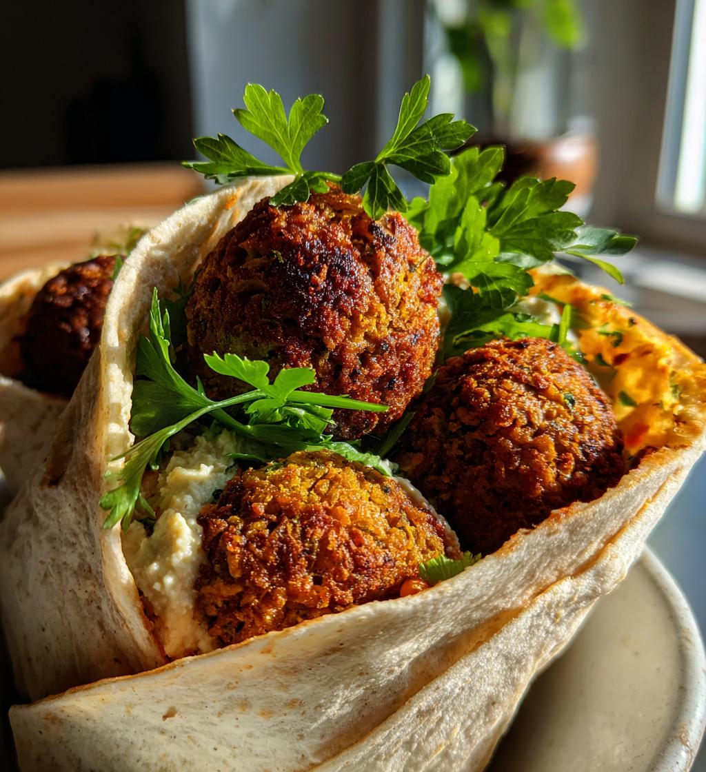 air fryer falafel wrap bites - detail 1