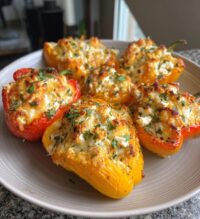 air fryer feta stuffed mini peppers recipe
