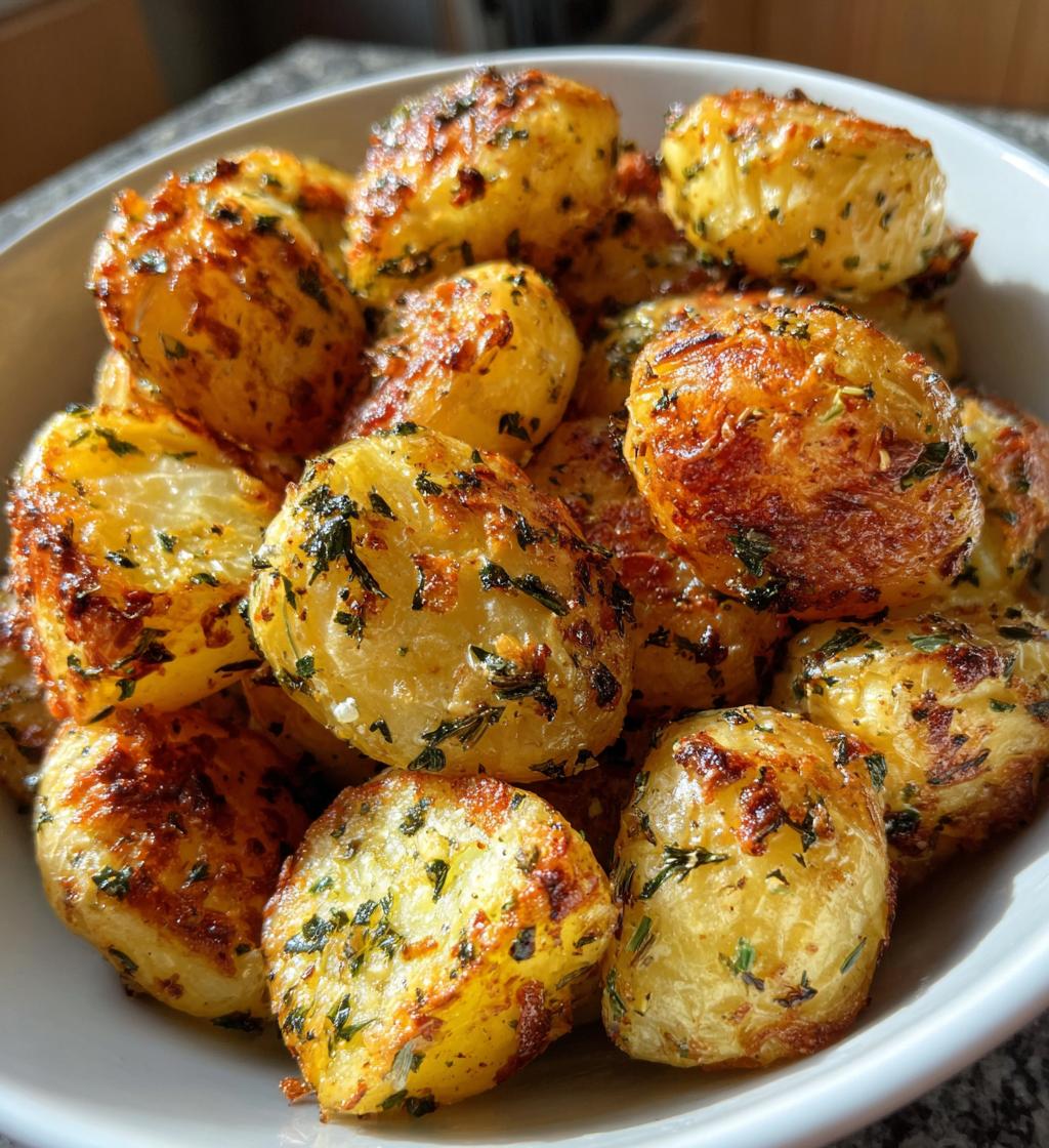air fryer garlic herb potato bites - detail 1