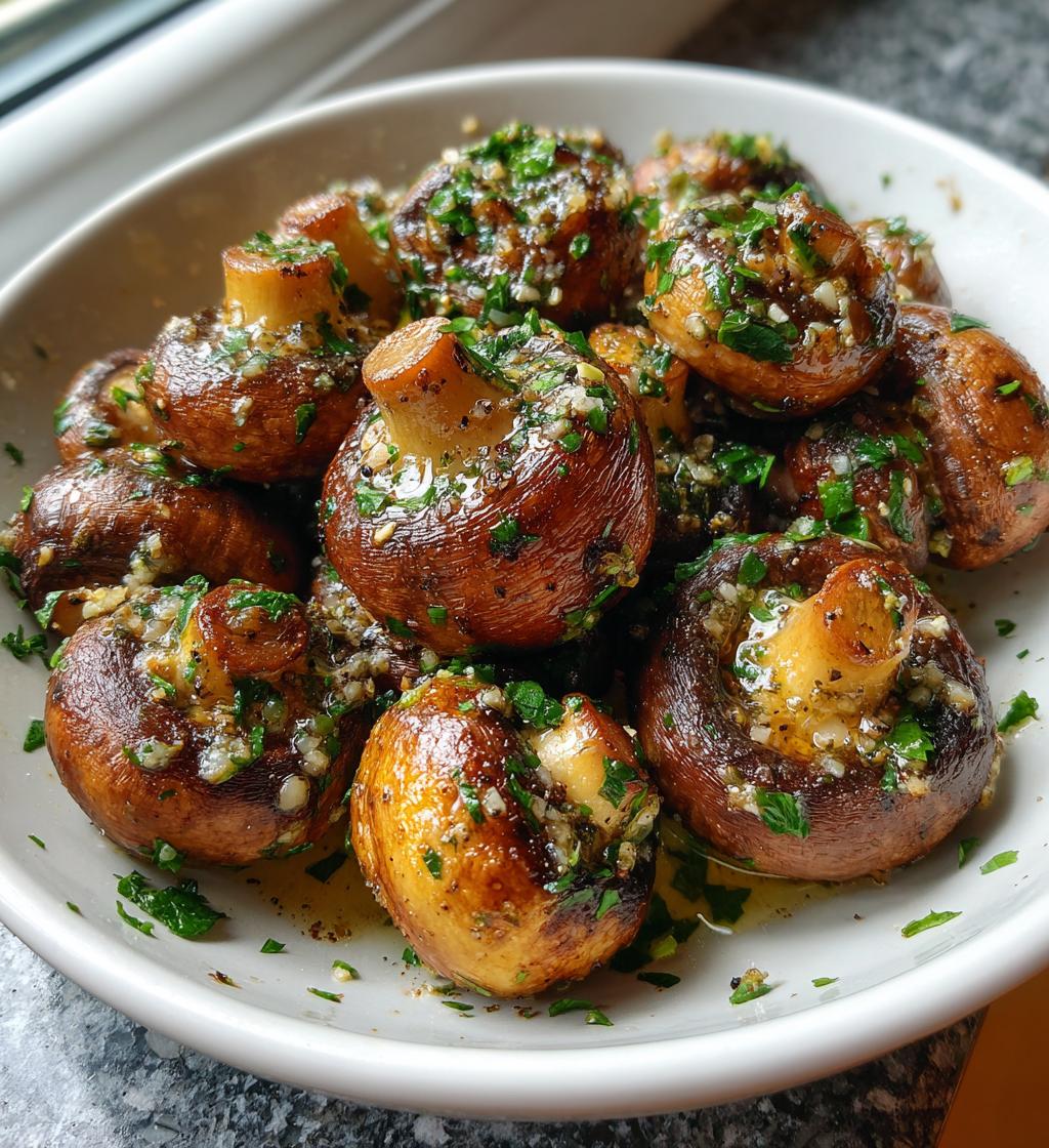 air fryer garlic mushrooms recipe - detail 1