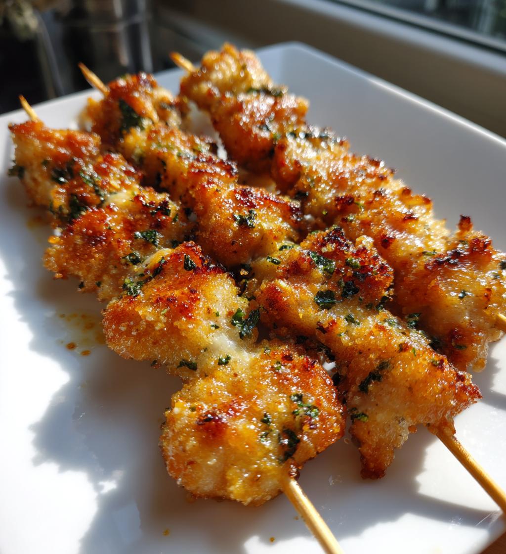 air fryer garlic parmesan chicken skewers