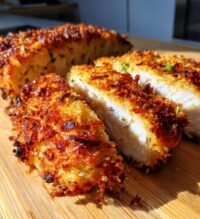 air fryer garlic parmesan crusted chicken breast recipe