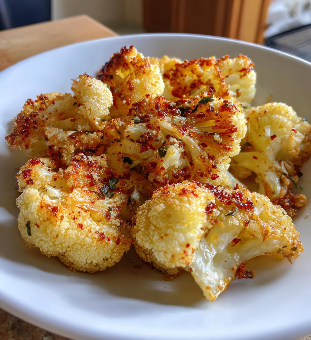 air fryer garlic roasted cauliflower recipe - detail 1