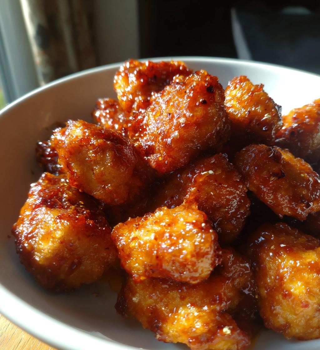 air fryer honey bbq chicken bites - detail 1