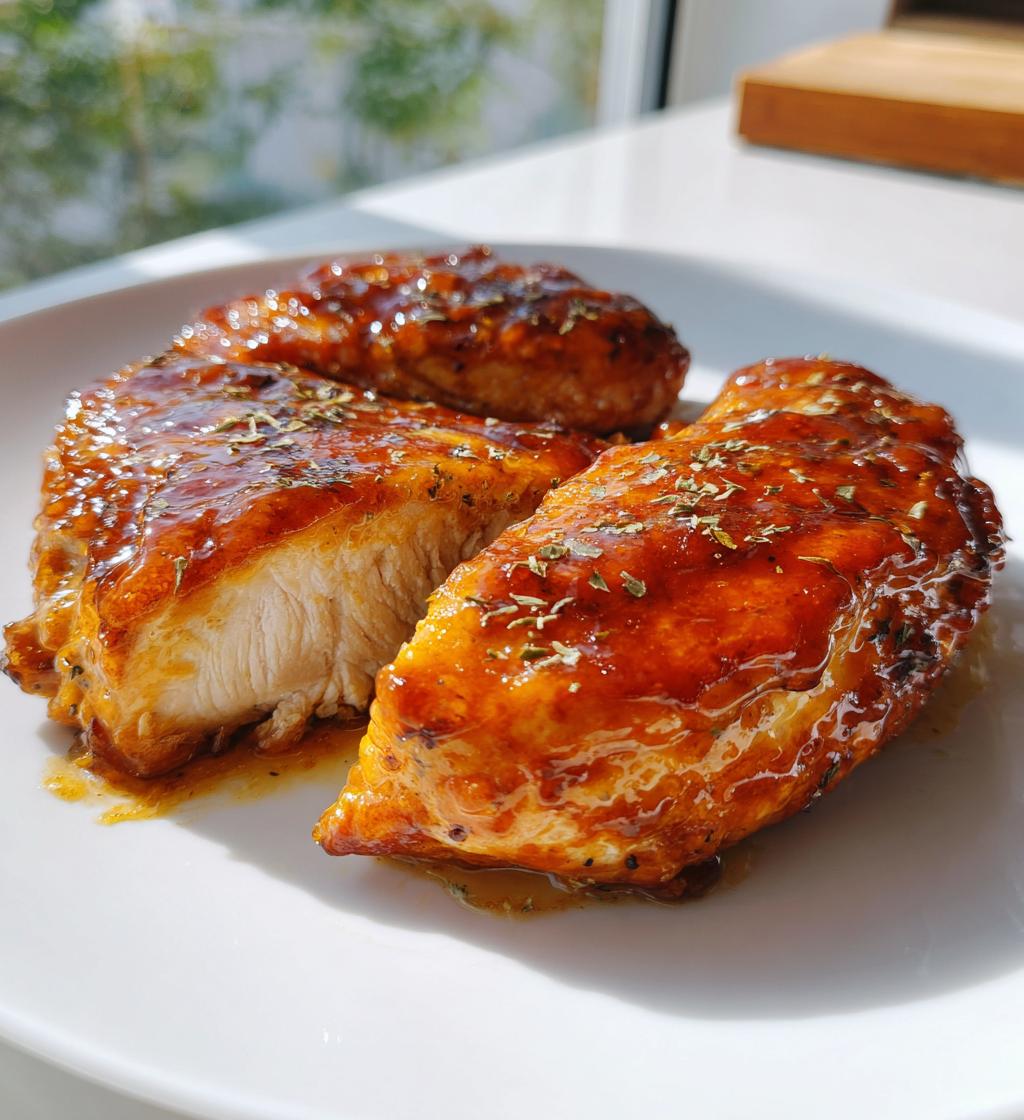 air fryer maple glazed chicken breast - detail 1