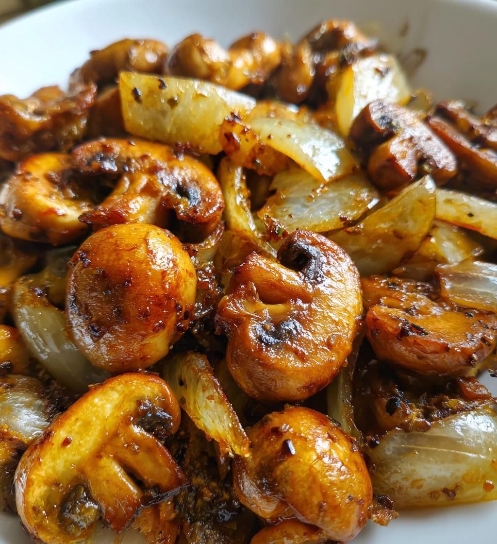 air fryer mushrooms onions combo recipe - detail 1