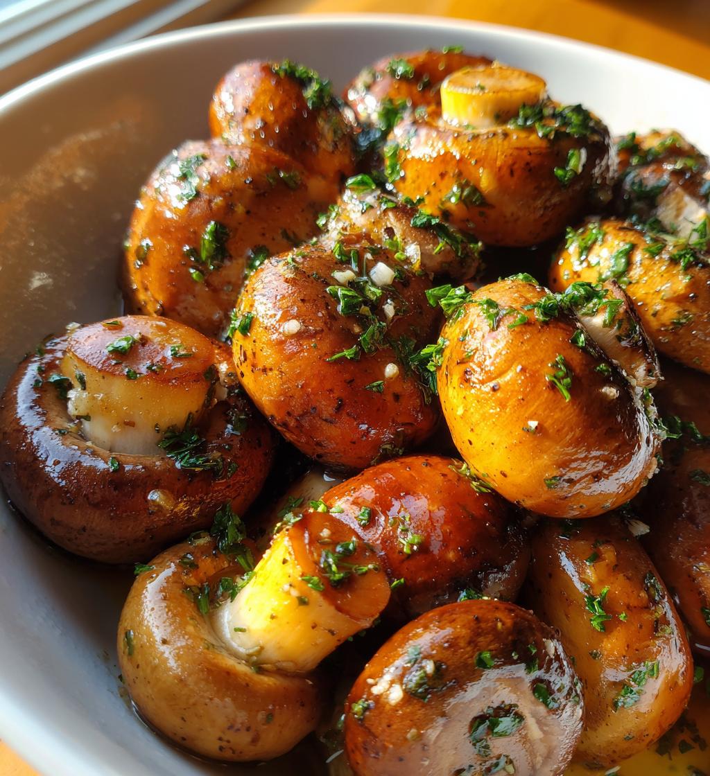 air fryer mushrooms with garlic butter tips