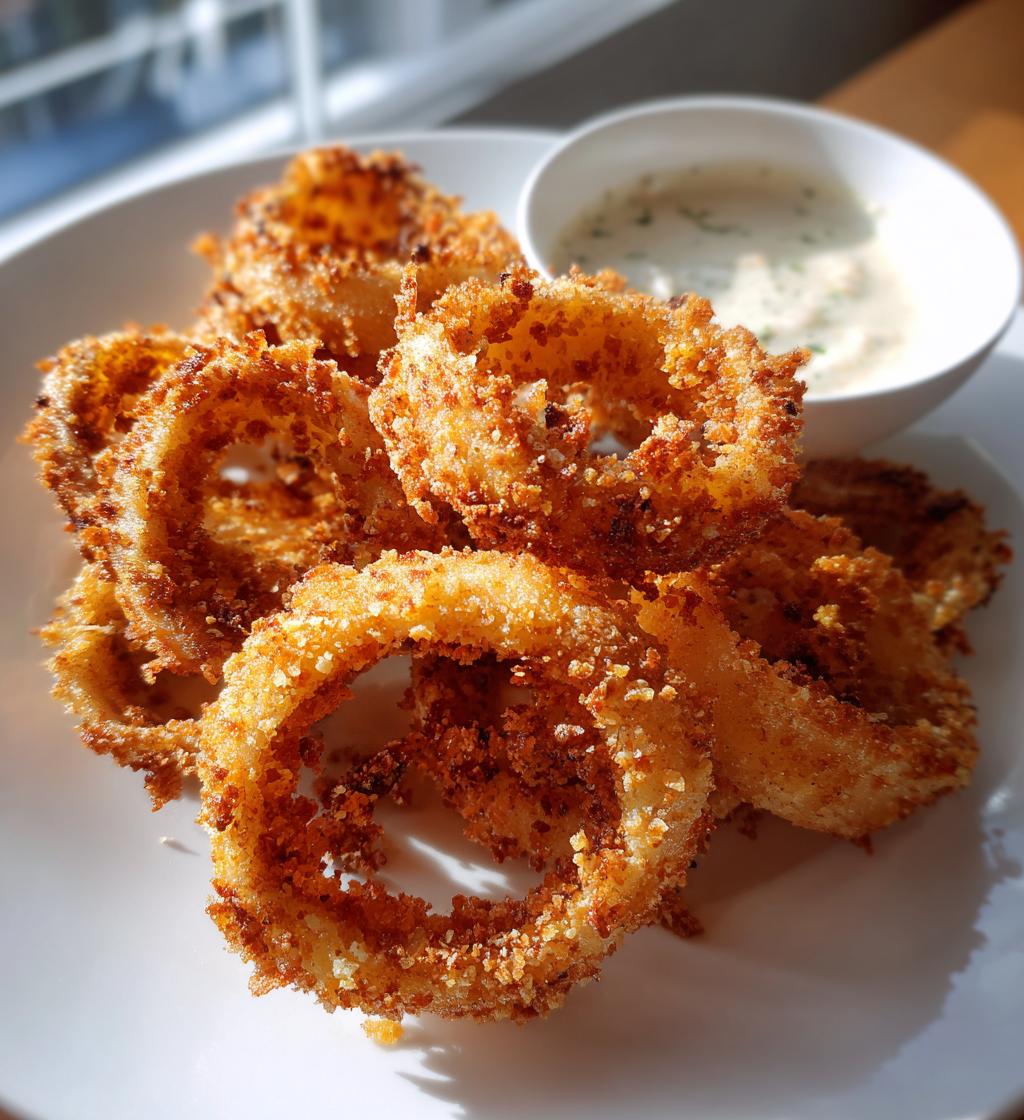 air fryer onion rings homemade recipe - detail 1