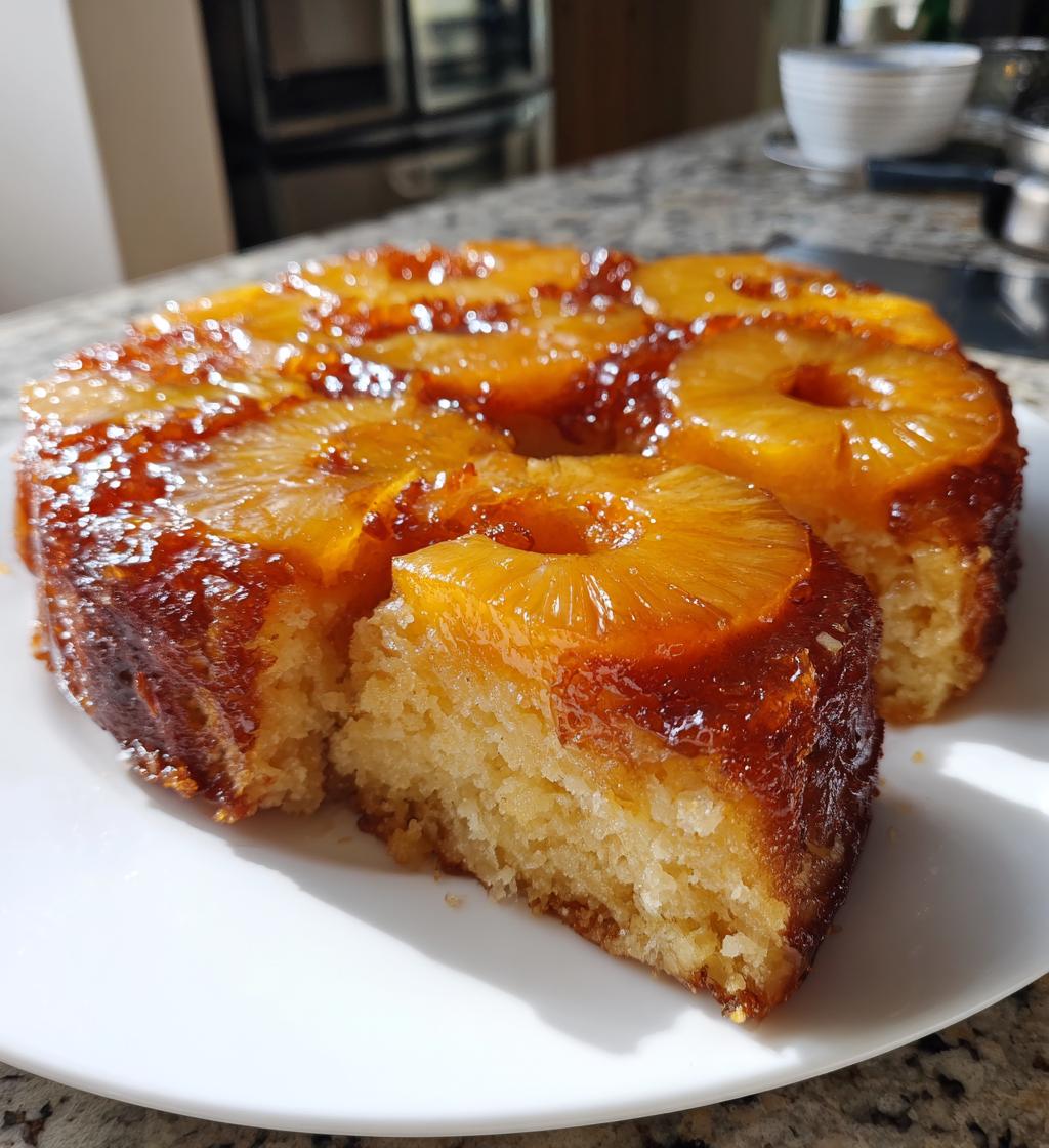 air fryer pineapple upside down cake - detail 1