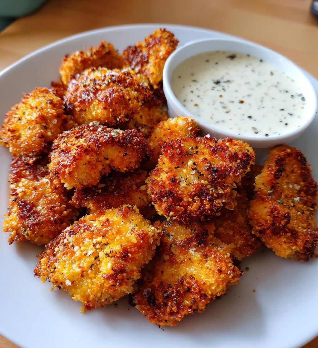 air fryer ranch crusted chicken bites - detail 1