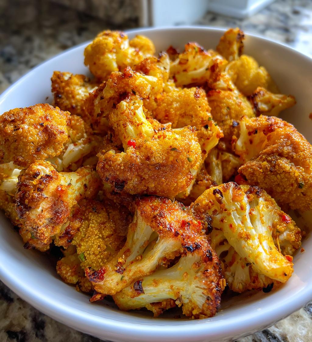 air fryer spicy cauliflower bites - detail 1
