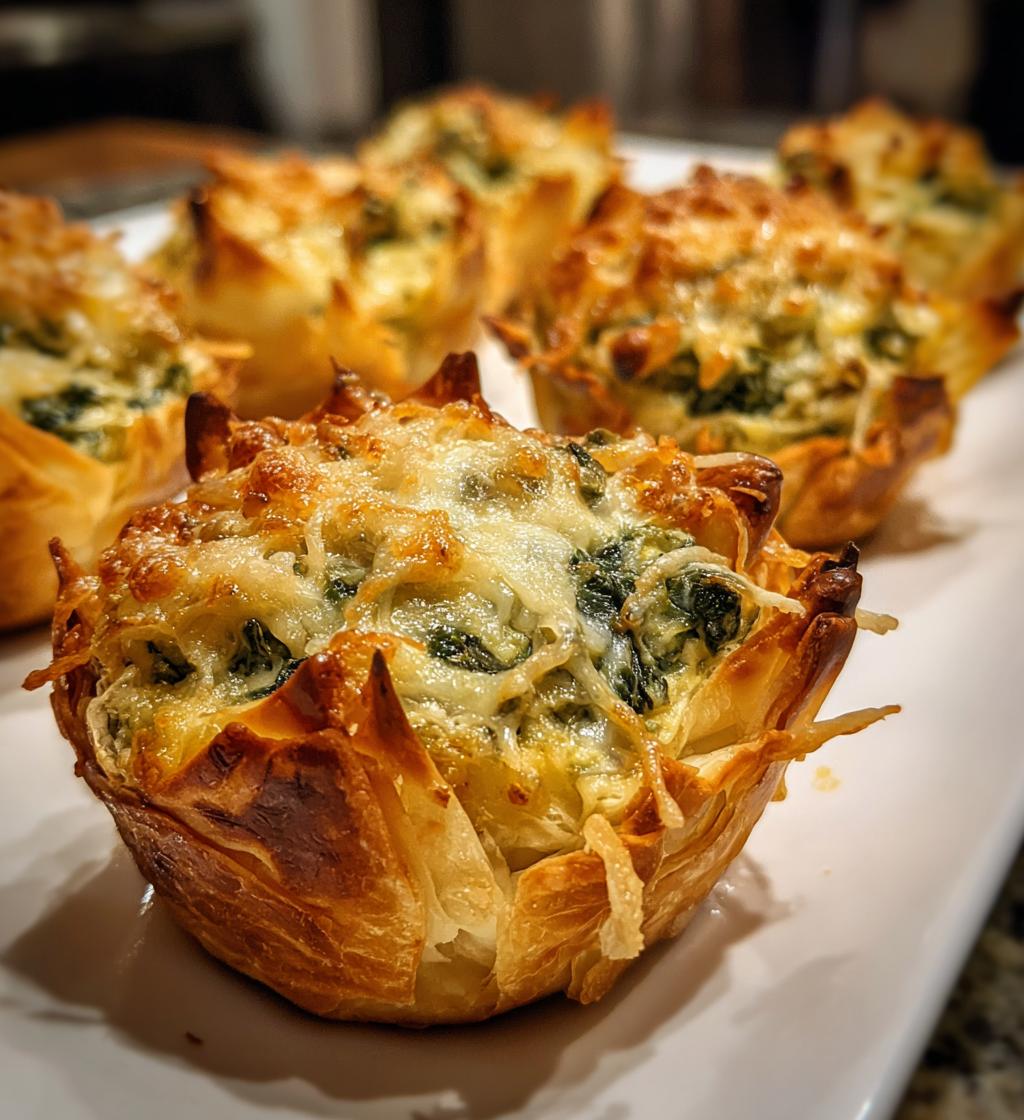air fryer spinach artichoke dip cups - detail 1