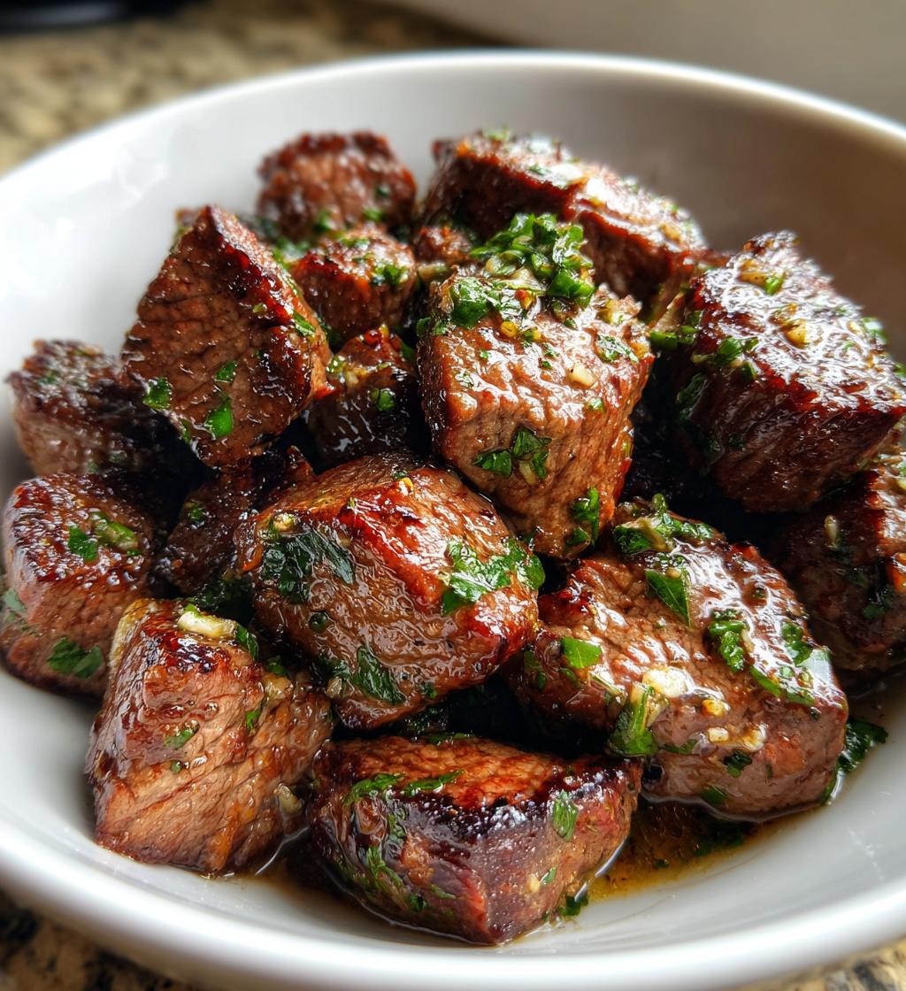 air fryer steak bites with garlic butter recipe