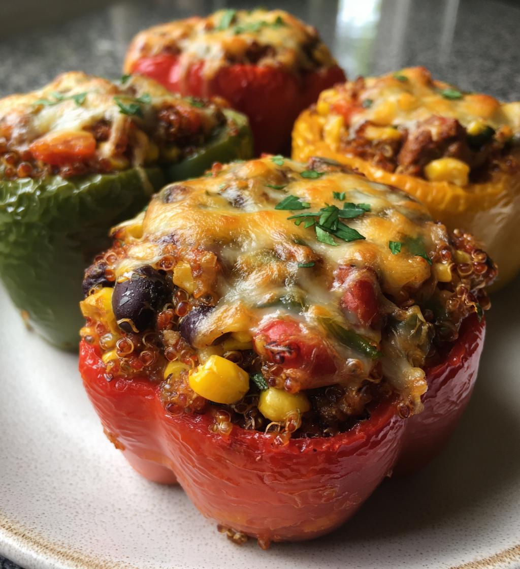air fryer stuffed bell peppers vegetarian - detail 1