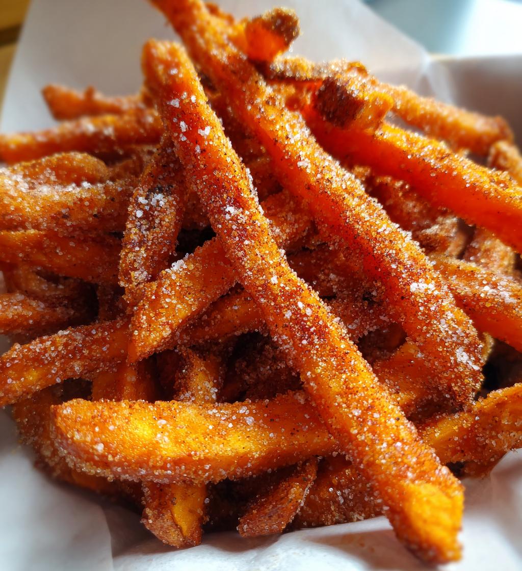 air fryer sweet potato fries with cinnamon sugar - detail 1