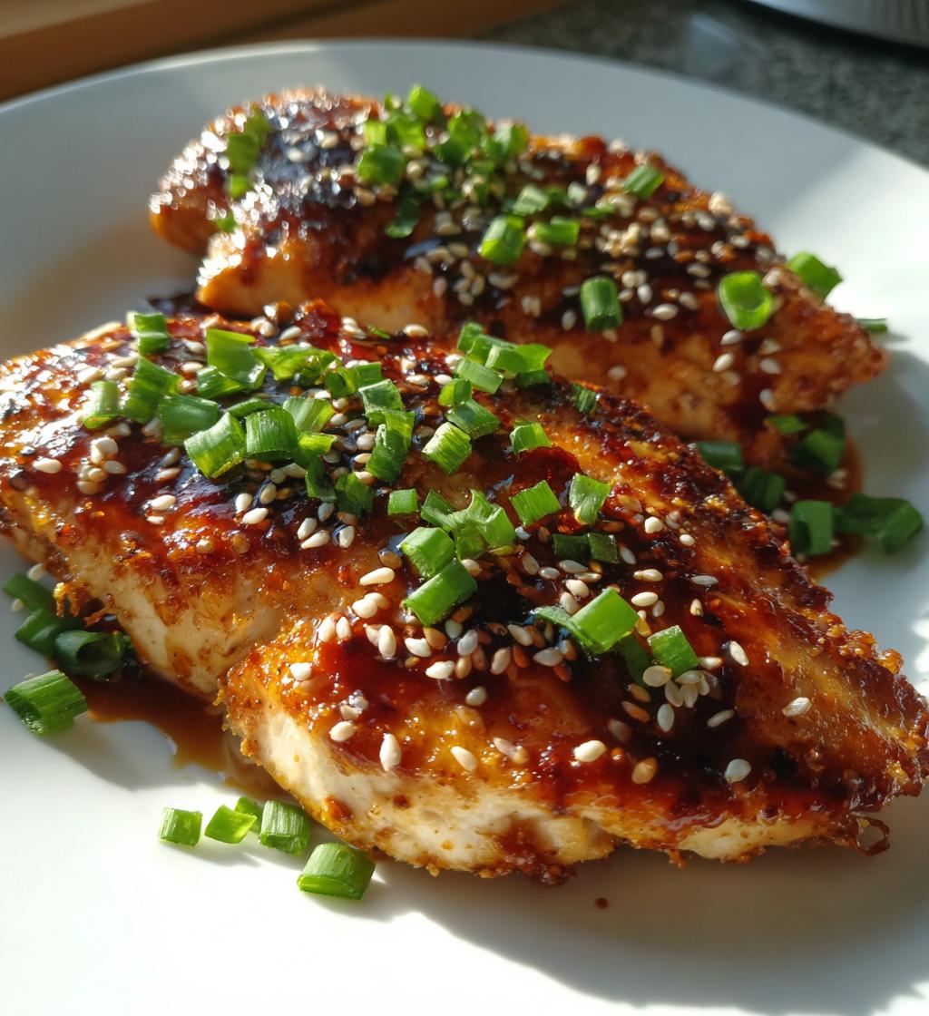 air fryer teriyaki chicken breast - detail 1