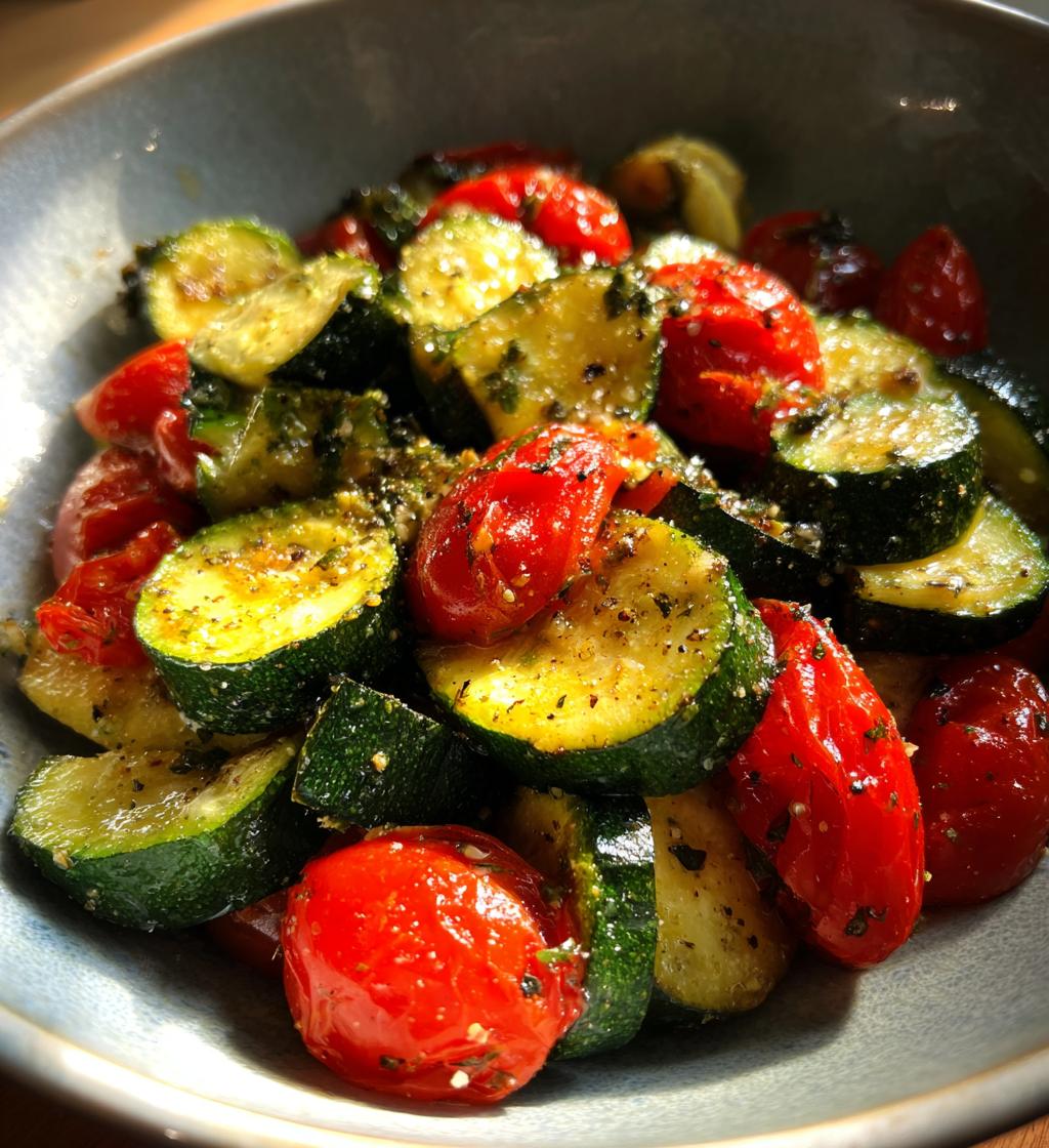 air fryer tomato zucchini medley recipe