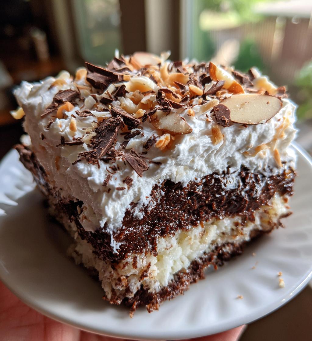 almond joy poke cake - detail 1