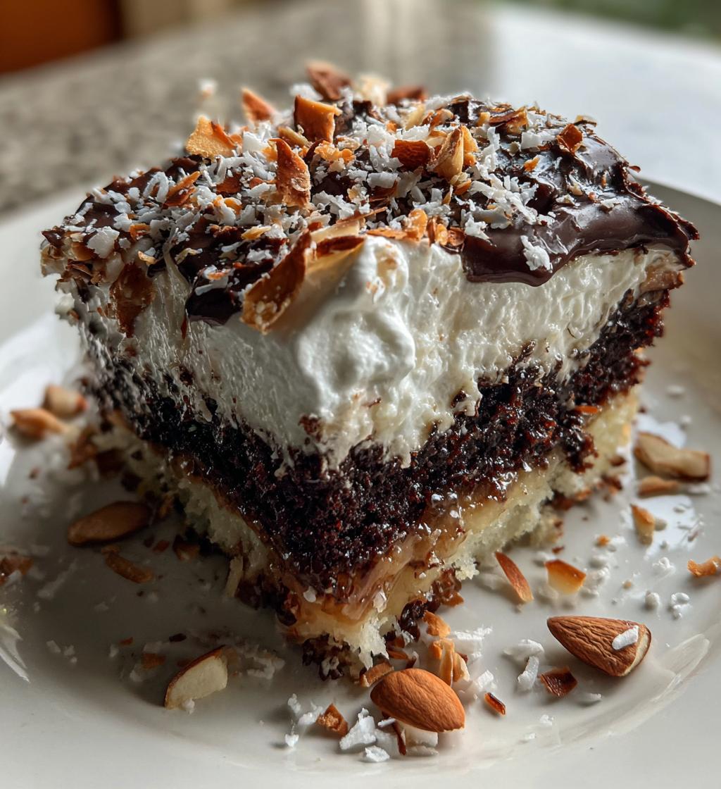 almond joy poke cake