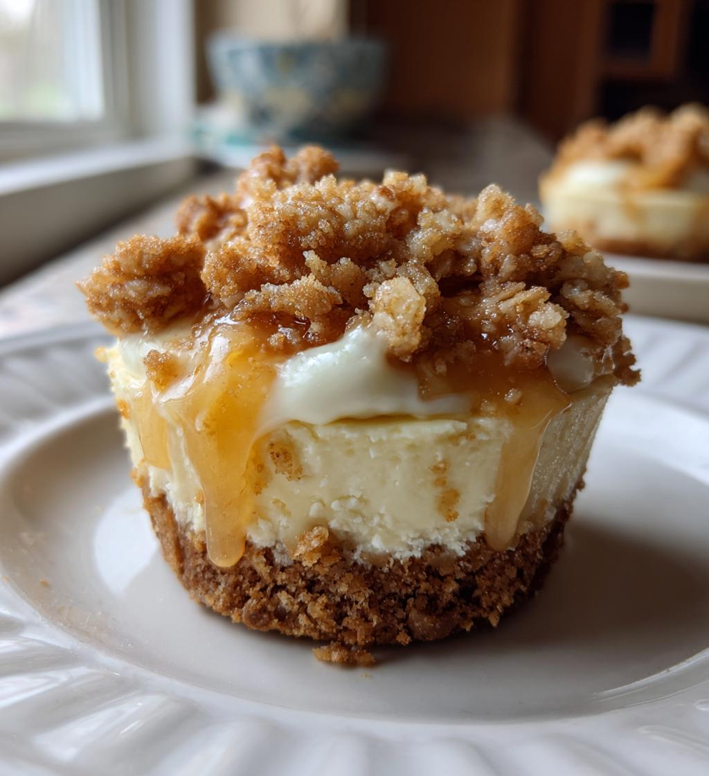 apple crisp mini cheesecakes - detail 1