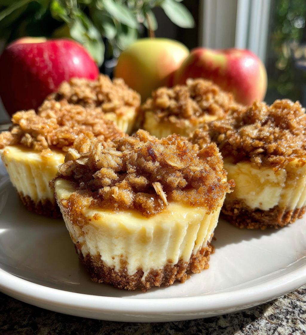 apple crisp mini cheesecakes